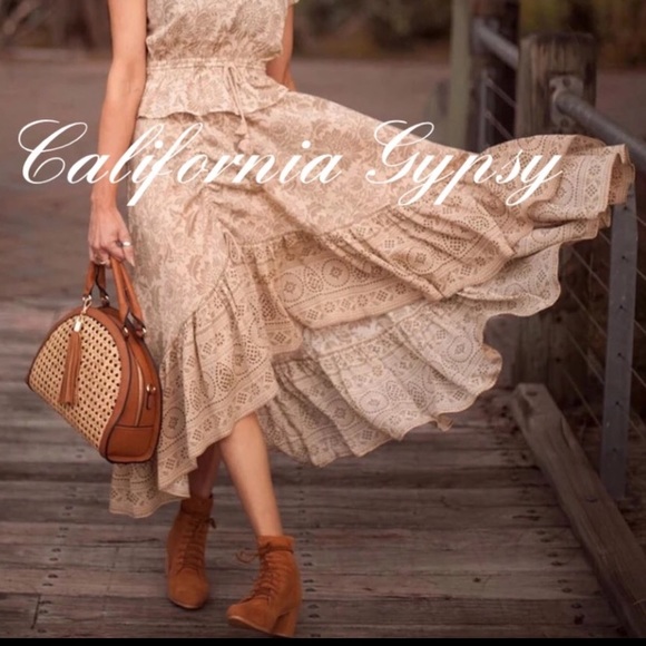 Gypsy Boho Western Ruched Tassel Skirt - Picture 9 of 15